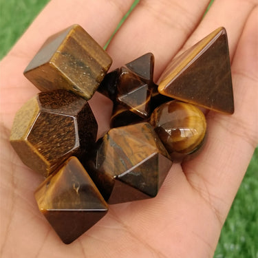Tiger Eye Platonic Solids Sacred Geometry Set YourSoulPlace.com